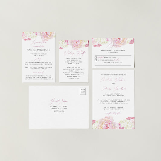 Charlotte Floral Wedding Invitation Suite