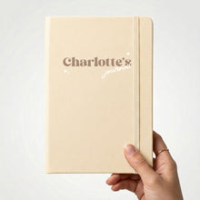 Load image into Gallery viewer, Buttercream Personalised A5 PU Leather Journal Notebook - Retro Design UV Printed