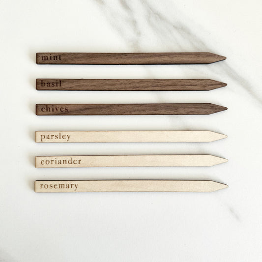 Custom Classic Wooden Herb Garden Stakes