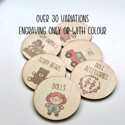 Wooden Kids Toy Storage Labels