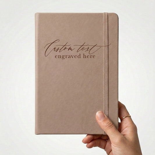 Mocha Brown Personalised A5 PU Leather Journal Notebook