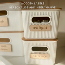 Load image into Gallery viewer, Custom Classic Medium Wooden Interchangeable Storage Labels
