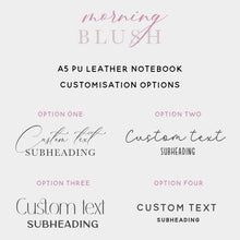 Load image into Gallery viewer, Champagne Pink Personalised A5 PU Leather Journal Notebook