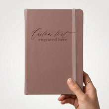 Load image into Gallery viewer, Blush Pink Personalised A5 PU Leather Journal Notebook
