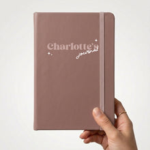 Load image into Gallery viewer, Blush Pink Personalised A5 PU Leather Journal Notebook - Retro Design UV Printed
