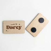 Load image into Gallery viewer, Custom Kids' Artwork Fridge Magnet on Engraved Wood
