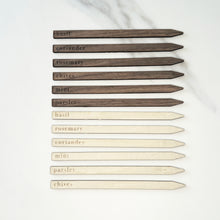 Load image into Gallery viewer, Classic Wooden Herb Garden Stakes - Set of 12
