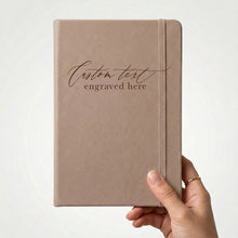Load image into Gallery viewer, Mocha Brown Personalised A5 PU Leather Journal Notebook
