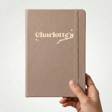 Load image into Gallery viewer, Mocha Brown Personalised A5 PU Leather Journal Notebook - Retro Design UV Printed
