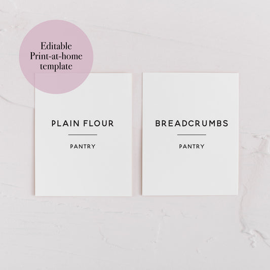 Editable Minimalist Rectangle Labels - Digital Template