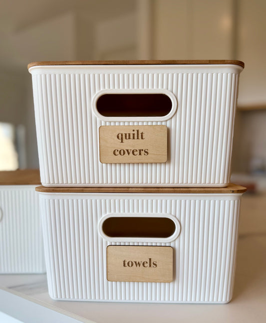 Custom Classic Large Wooden Interchangeable Storage Labels