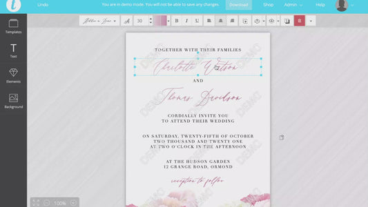 Charlotte Floral Wedding Invitation Suite